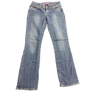 Wrangler Premium Patch Low Rise Bootcut Jeans Women's Size‎ 7\8 x 32 Blue Denim